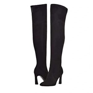 Nine West Sizzle 2 Over‎ The Knee Boot Size 9 Tall Faux Suede Black Heeled NEW